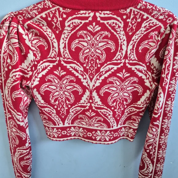 FARM Rio Red Romantic Garden Intarsia Cardigan - Picture 8 of 8